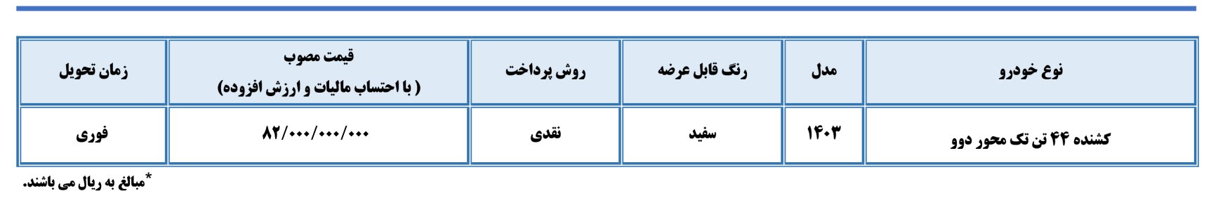 طرح فروش نقدی کشنده دوو کاسپین خودرو 